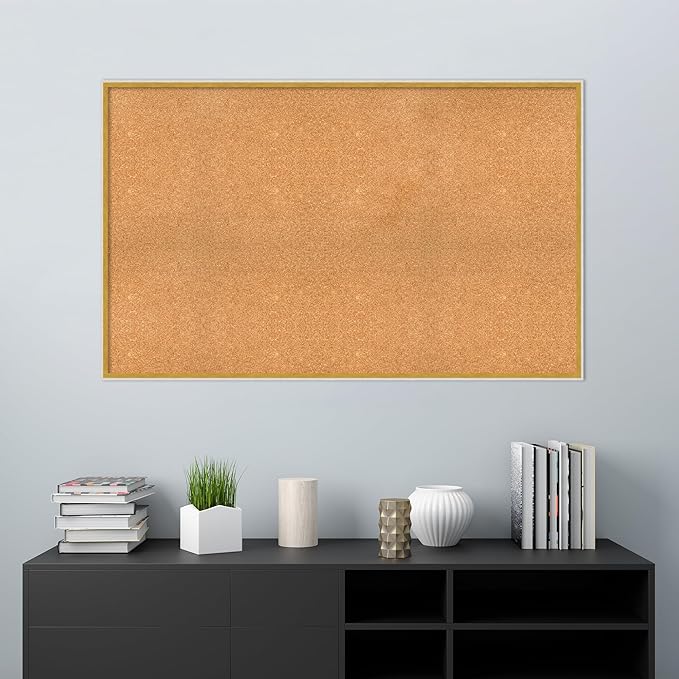 Amanti Art Natural Cork Board for Wall, 33x53 Vision Board with White Frame, Oversize Corkboard Office Decor for Home Organization, Modern Corkboard Pinboard to Display Items for Home Organization in-DeskLoop Office