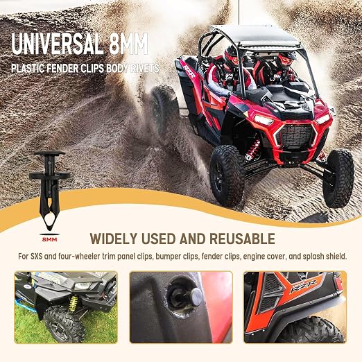 UNIGT 150pcs ATV UTV Body Fastener Rivets Push Pin Compatible - Image 2