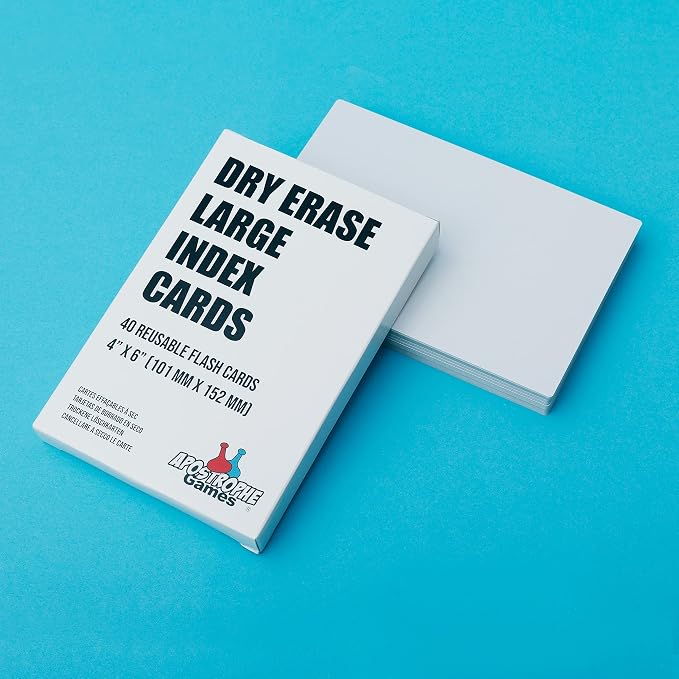Large Dry Erase Index Cards – 40pcs Laminated 4x6" Cards Blank w/Box – Reusable - Image 6