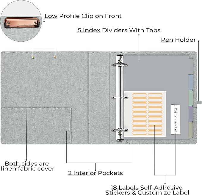 EYROZILL 3 Ring Binder 2 Inch, Binder - Image 2