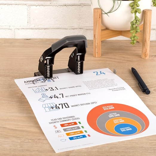 Swingline 2 Hole Punch, 28 Sheet Capacity Hole Puncher, Paper Punch, Low Effort - Image 2