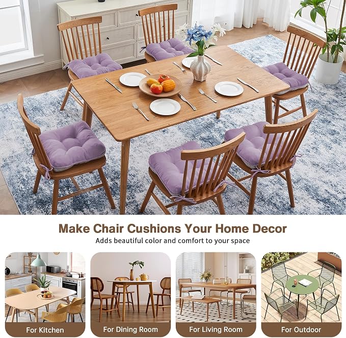BETU Chair Cushions for Dining Chairs Set of 6, 3.5" Thick Kitchen Table Chair - Image 7