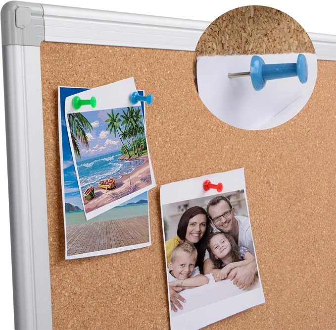 Board2by 2 Pack Cork Board Bulletin Board 36 x 48, Silver Aluminium Framed 4x3 Corkboard, Office Board for Wall Cork, Large Wall Mounted Notice Pin Board-DeskLoop Office