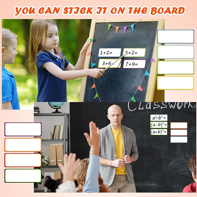 Yexiya 480 Pcs Magnetic Dry Erase Labels, Reusable Blank Strips - Image 7