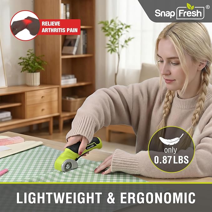 SnapFresh Cordless Electric Scissors, 4V Electric Mini Box Cutter, Carpet & - Image 4