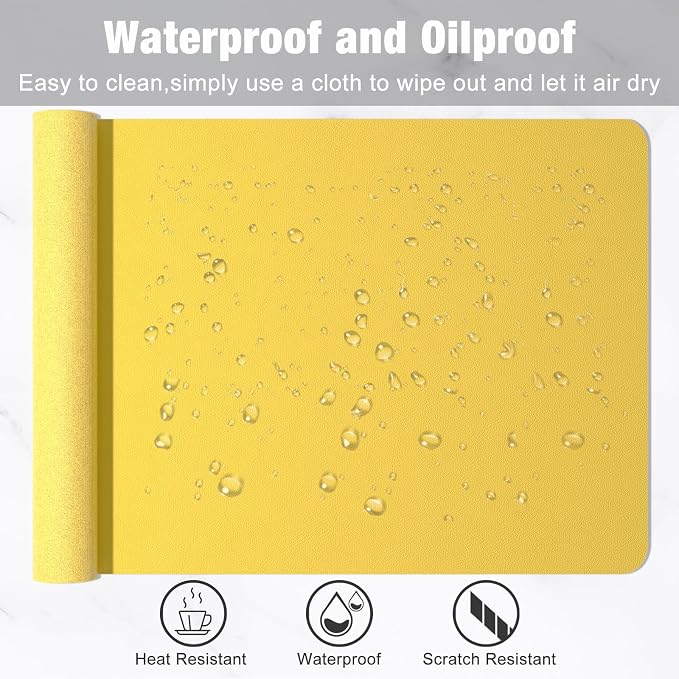 Hsurbtra Desk Pad, 35.5" x 17" PU Leather Desk Mat, XXL Extended Mouse Pad - Image 5