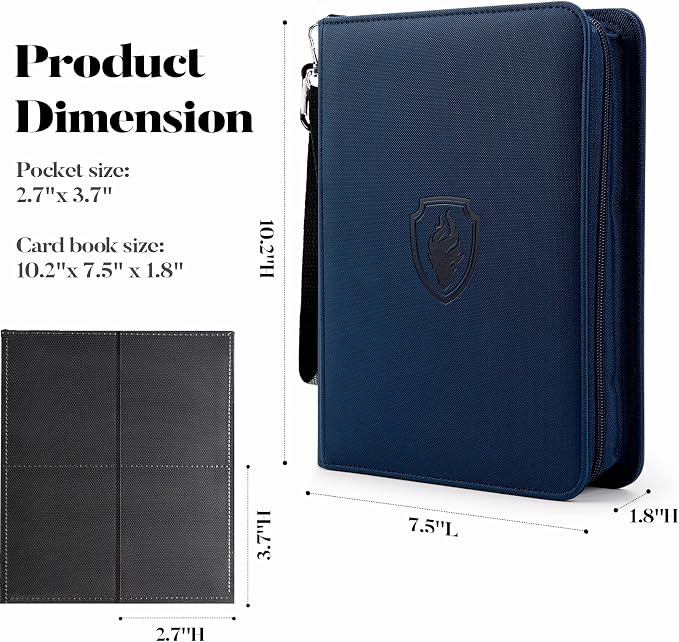 Fabmaker Premium 4 Pocket Zip Card Binder, Trading Card Binder - Image 6