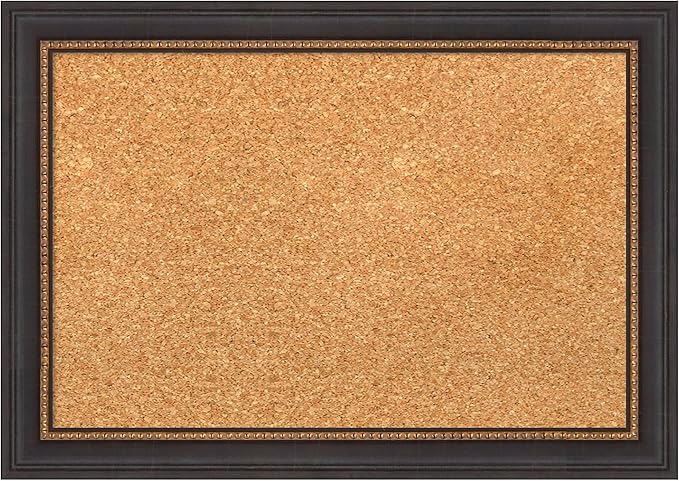 Amanti Art Natural Cork Board for Wall, 15x21 Vision Board with Black Wood Frame, Small Corkboard Office Decor for Home Organization, Traditional Corkboard Pinboard to Display Items for Home-DeskLoop Office