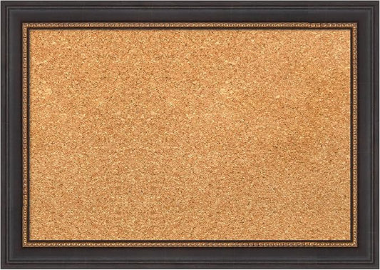 Amanti Art Natural Cork Board for Wall, 15x21 Vision Board with Black Wood Frame, Small Corkboard Office Decor for Home Organization, Traditional Corkboard Pinboard to Display Items for Home-DeskLoop Office