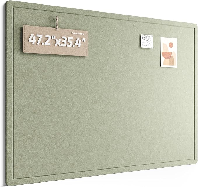 Fluxynara Large Bulletin Board, 47.2" x 35.4" Cork Board Alternative by FLUXYNARA