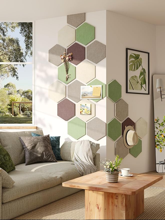 8 Pack Hexagon Felt Bulletin Board Tiles - Image 4