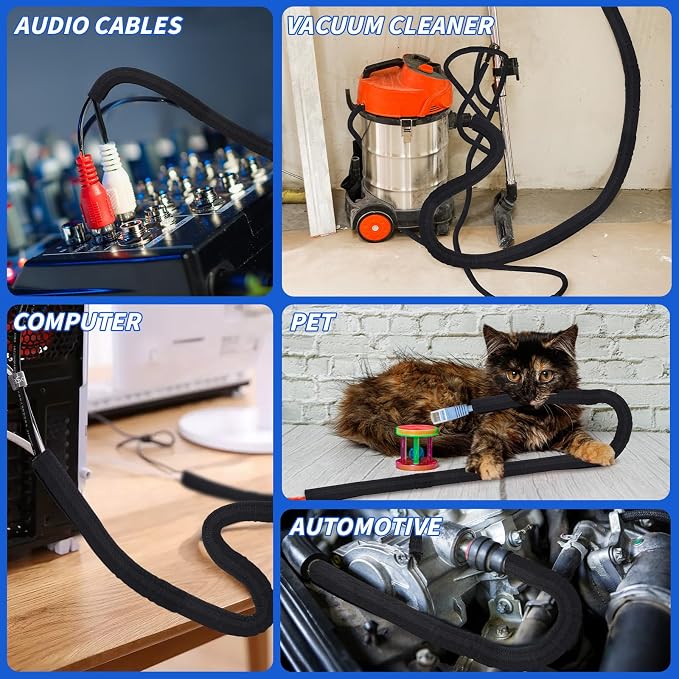 30FT Split Braided Sleeve Cable Management, 1 Inch Wire Loom Tubing Cord - Image 8
