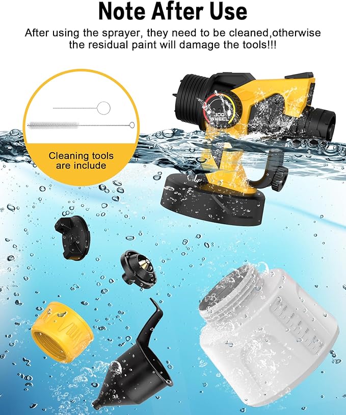 200W Cordless Airless Paint Sprayer for Dewalt 20V MAX Battery, Electric HVLP Spray Paint Gun with 1200ML Container, 4 Copper Nozzles,3 Patterns for Fence, Cabinets, Wall etc. (Battery Not Included)-DeskLoop Office