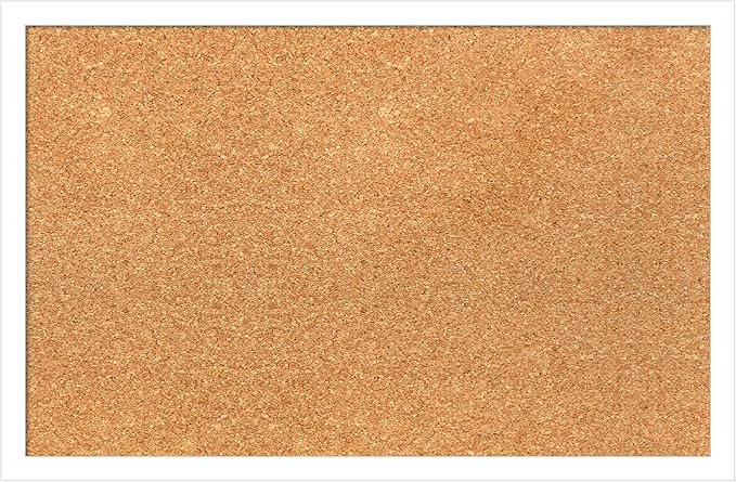 Amanti Art Natural Cork Board for Wall, 15x23 Vision Board with White Frame, Small Corkboard Office Decor for Home Organization, Modern Corkboard Pinboard to Display Items for Home Organization in-DeskLoop Office
