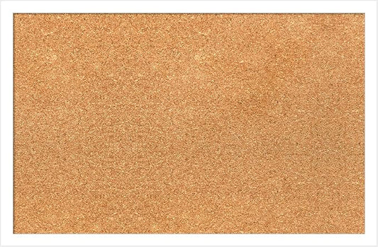 Amanti Art Natural Cork Board for Wall, 15x23 Vision Board with White Frame, Small Corkboard Office Decor for Home Organization, Modern Corkboard Pinboard to Display Items for Home Organization in-DeskLoop Office
