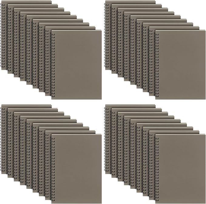 Yahenda 36 Pcs Spiral Notebook Bulk A5 Journal Lined 8.3'' x 5.5'' Writing Composition Paper Small Notepad Subject Notebook for Students Office Business Back to School Supplies (Dark Gray)-DeskLoop Office