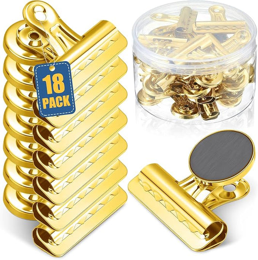 MorningRo 18 Pcs Metal Magnetic Clips Heavy Duty 2.2 Inch Magnet Gold Clips by Unknown