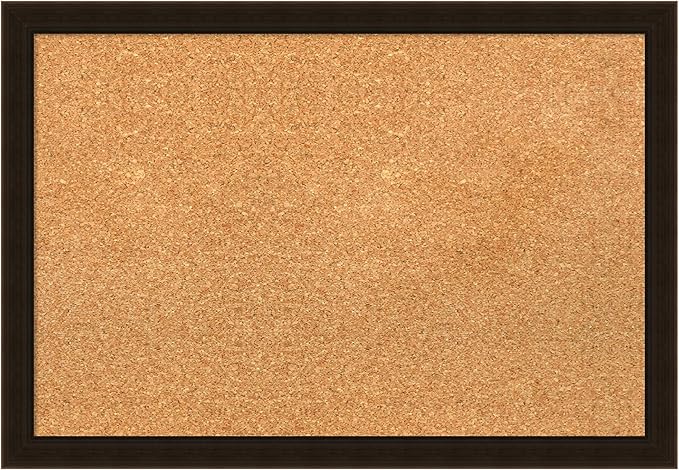 Amanti Art Natural Cork Board for Wall, 18x26 Vision Board with Brown Wood Frame, Medium Corkboard Office Decor for Home Organization, Rustic Farmhouse Corkboard Pinboard to display items for home-DeskLoop Office