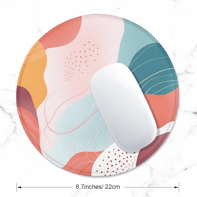 ITNRSIIET Round Mouse Pad with Stitched Edge Premium-Textured Waterproof - Image 2