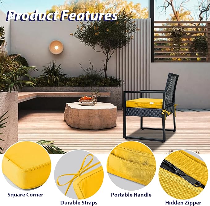 IPYNBAP Outdoor Chair Cushions Set of 4 -Waterproof Outdoor Seat Cushions - Image 5