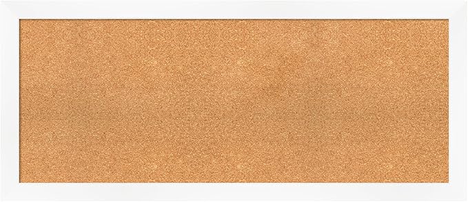 Amanti Art Natural Cork Board for Wall, 21x49 Vision Board with White Frame, Oversize Corkboard Office Decor for Home Organization, Modern Corkboard Pinboard to Display Items for Home Organization in-DeskLoop Office