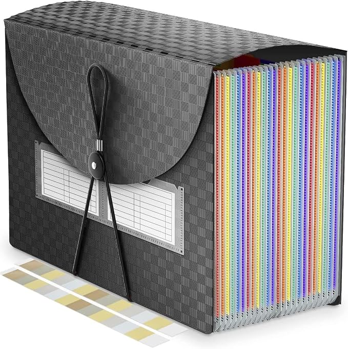 25 Pockets Accordion File Organizer Expanding File Folders, Expandable Document by Vanulee