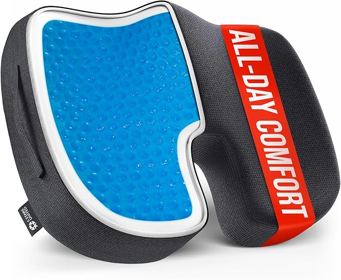 5 STARS UNITED Seat Cushion for Tailbone Pain Relief – Memory Foam Lifting Pillow for Coccyx, Hemorrhoid, Sciatica & Post-Surgery Recovery – Wheelchair, Car, Desk, Gaming & Office Chairs, Arctic Black-DeskLoop Office