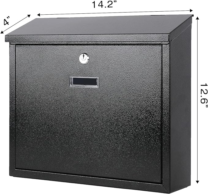 xydled Mail Boxes with Key Lock, Locking Mailbox Wall Mounted, Security Mailbox - Image 2
