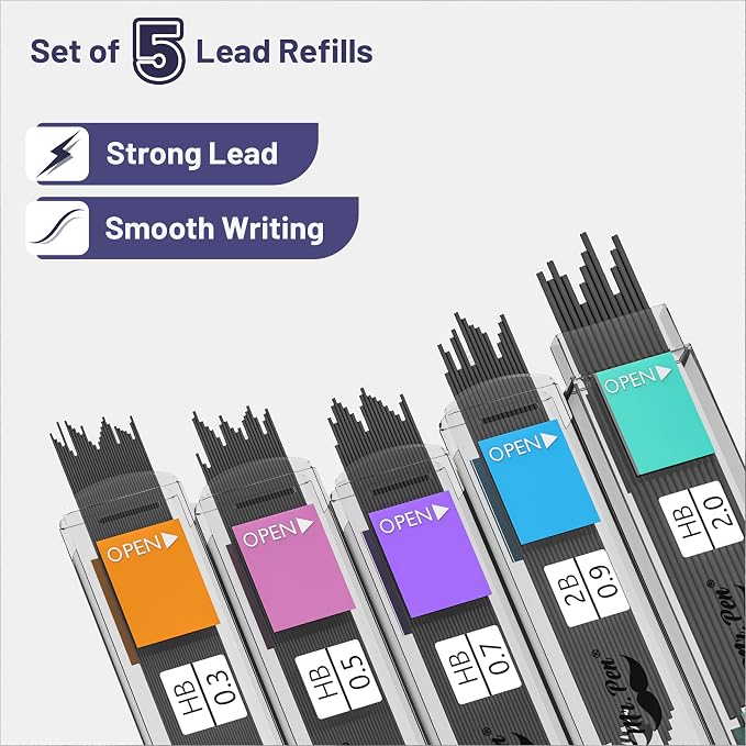 Mr. Pen- Pastel Mechanical Pencil Set, 5 Mechanical Pencils, 5 HB Lead Refills - Image 5