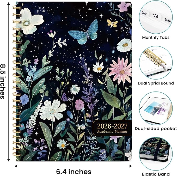 Academic Planner 2026-2027, Weekly and Monthly Calendar Book, July 2026 – June - Image 5