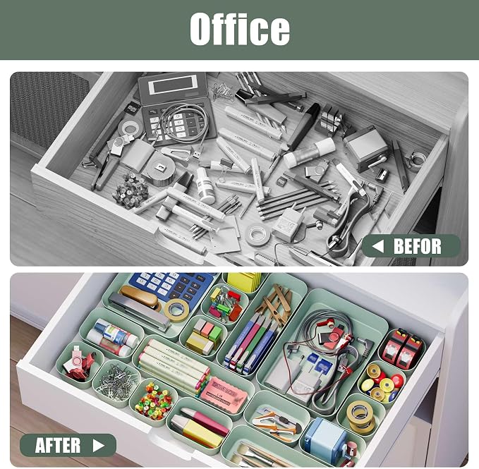 Drawer Organizers Bins 28 PCS for Bathroom Makeup Desk Office | - Image 6