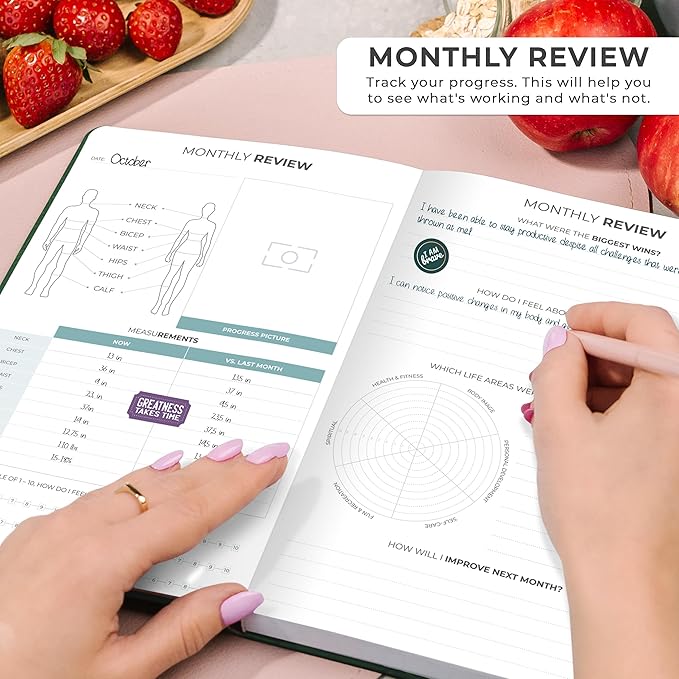 Clever Fox Weekly Meal Planner - Weekly & Daily Meal Prep Journal with Shopping and Grocery Lists for Menu Planning, Healthy Diet & Weight Loss Tracking, Lasts 1 Year, Undated, A5 - Forest Green-DeskLoop Office