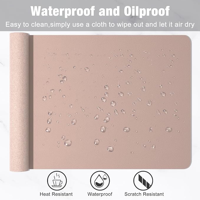 Hsurbtra Desk Pad, 35.5" x 17" PU Leather Desk Mat, XXL Extended Mouse Pad - Image 5