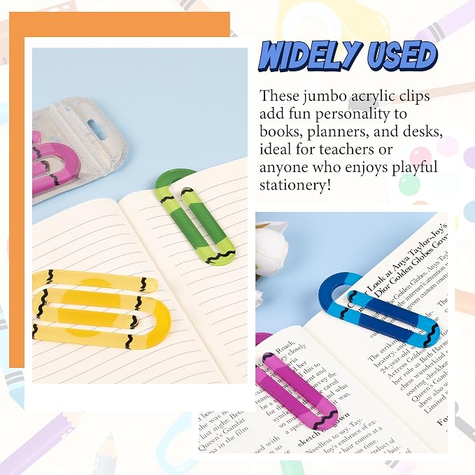 48 Pack Jumbo Acrylic Paper Clips - Image 4