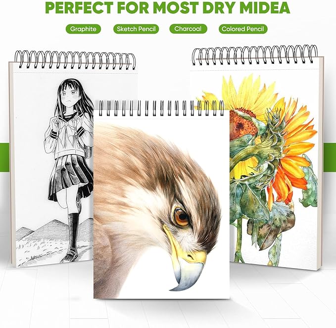 Soucolor 9 x12 Inch Sketch Book,Teen Girl Trendy Stuff, Halloween & Christmas for Teen Girls 4-12, Mother's Day, Birthday for Daughter Wife, Creative Gift for Mum Her, Christmas Coloring Book-DeskLoop Office