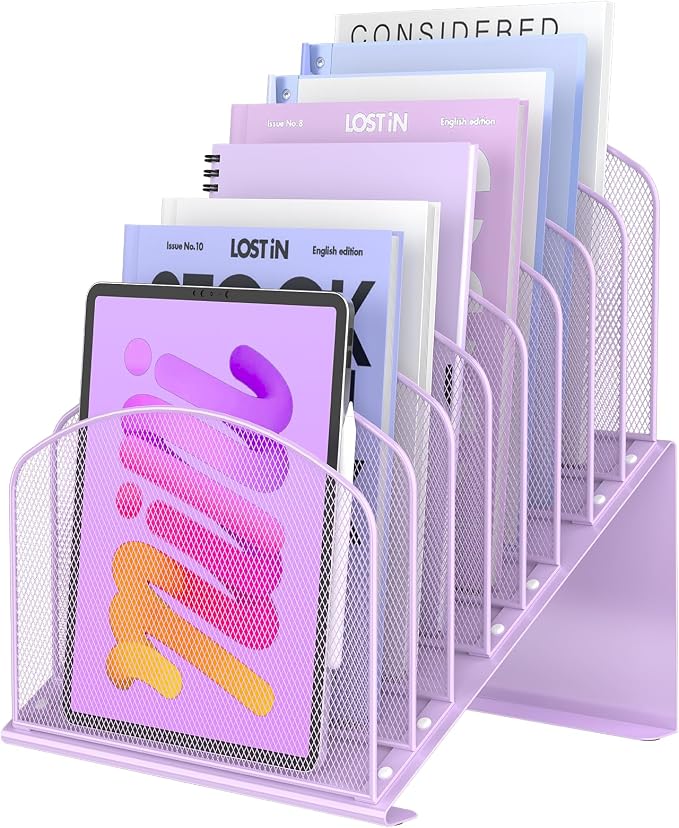 Inclined Desk File Organizer Metal Desk Magazine Folder Holder by Sinboun