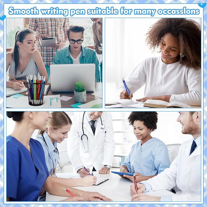 Yeaqee 100 Pcs Inspirational Pens Employee Appreciation Back to School Gifts Motivational Thank You Metal Greeting Quote Ballpoint Pen for Coworker Teacher(Multicolored,Member)-DeskLoop Office