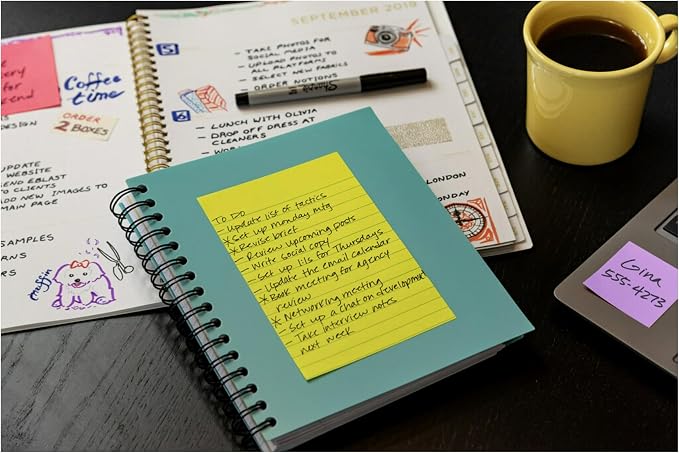 Post-it 100% Recycled Super Sticky Notes, 3 x 3 in, 6 Lined Pads | School - Image 11
