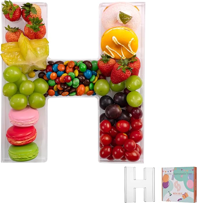 11" Clear Acrylic Letter & Number Charcuterie Tray-Reusable Fillable Alphabet by kevjes