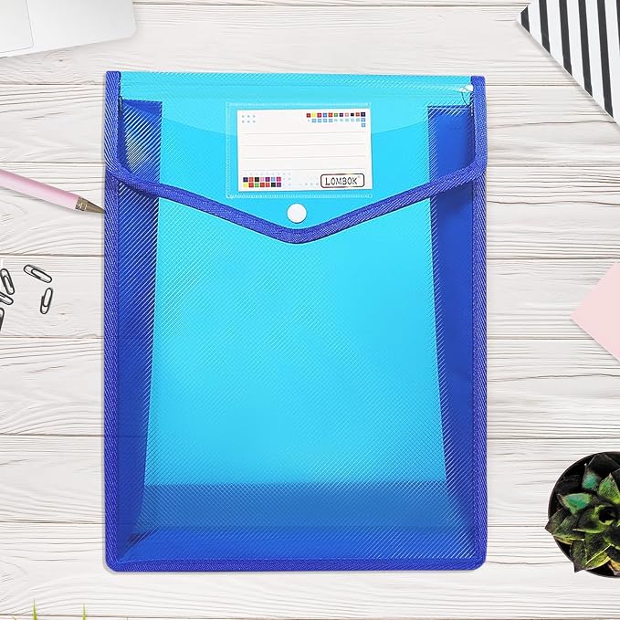 5 PCS Plastic File Folders, A4 Document Folder Pockets Envelopes, Waterproof - Image 7