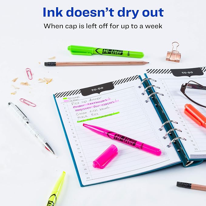 Avery Hi-Liter Pen-Style Highlighters, Smear Safe Ink, Chisel Tip, 4 Assorted - Image 5