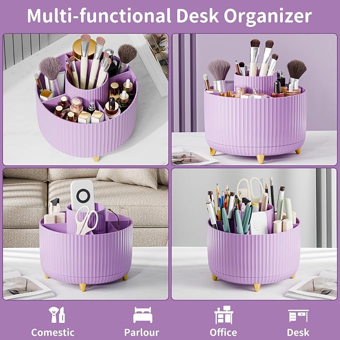 fanado 360° Rotate Makeup Brush Holder Organizer, Makeup Organizers Countertop - Image 3