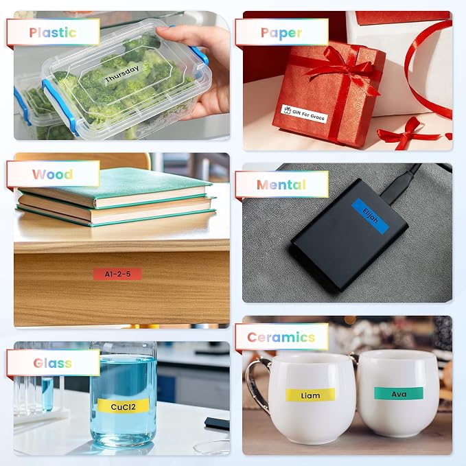6X Compatible with Brother Label Maker Tape 12mm 0.47 Multi Color Laminated | - Image 8