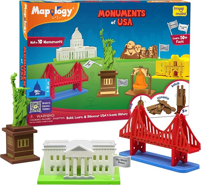 Imagimake Mapology Monuments of USA | 3D Puzzles by Imagimake
