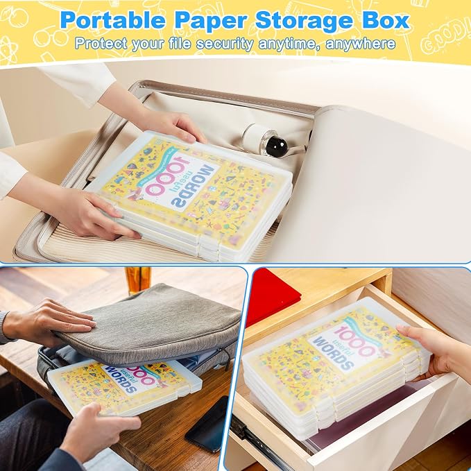 1 Pack A4 File Box Paper Organizers Holder, Transparent Document Paper Project - Image 5