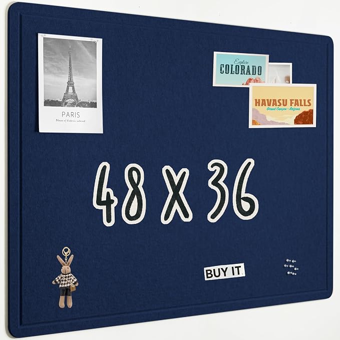AKTOP Cork Bulletin Board 36" x 48", Large Foldable Felt Notice Pin Board by Buynow