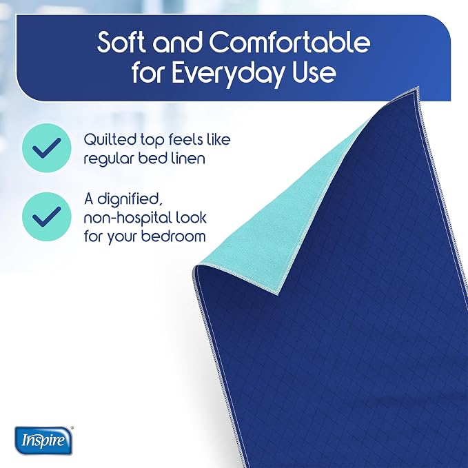 Inspire Waterproof Washable Mattress Pad, Quilted and Dark Colored to Hide - Image 4