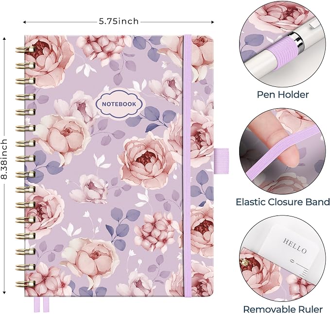AHGXG Spiral Journal Notebook, 160 Lined Pages, A5 Medium Size, - Image 5