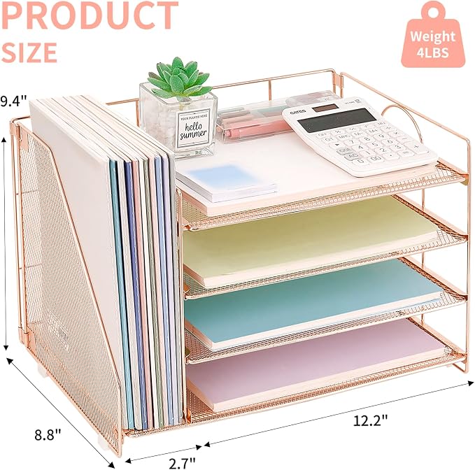 OPNICE Desk Organizer, 5-Tier Paper Organizer Letter Tray - Image 2