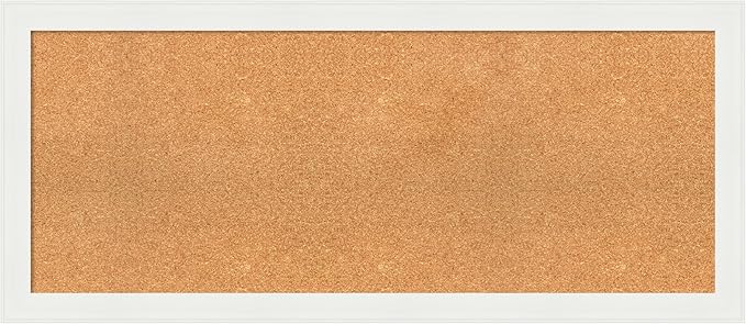 Amanti Art Natural Cork Board for Wall, 21x49 Vision Board with White Frame, Oversize Corkboard Office Decor for Home Organization, Casual Corkboard Pinboard to Display Items for Home Organization in-DeskLoop Office
